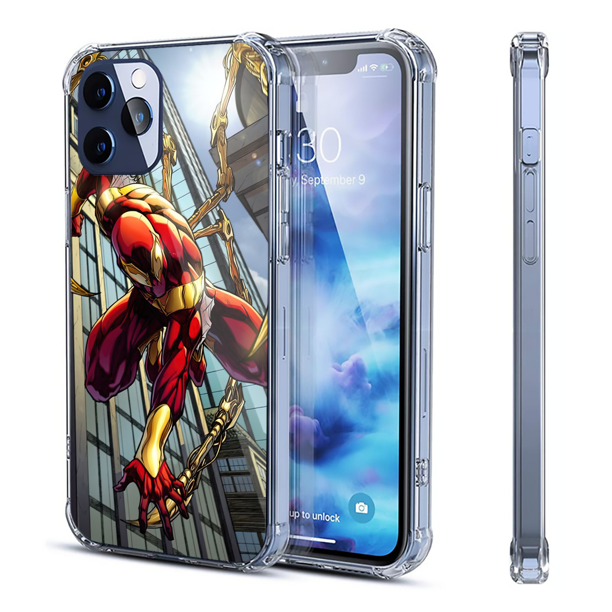 （画像用） Spider Man スパイダーマン 【iPhone 12シリーズ対応】透明スマホケース（クリアソフトケース）